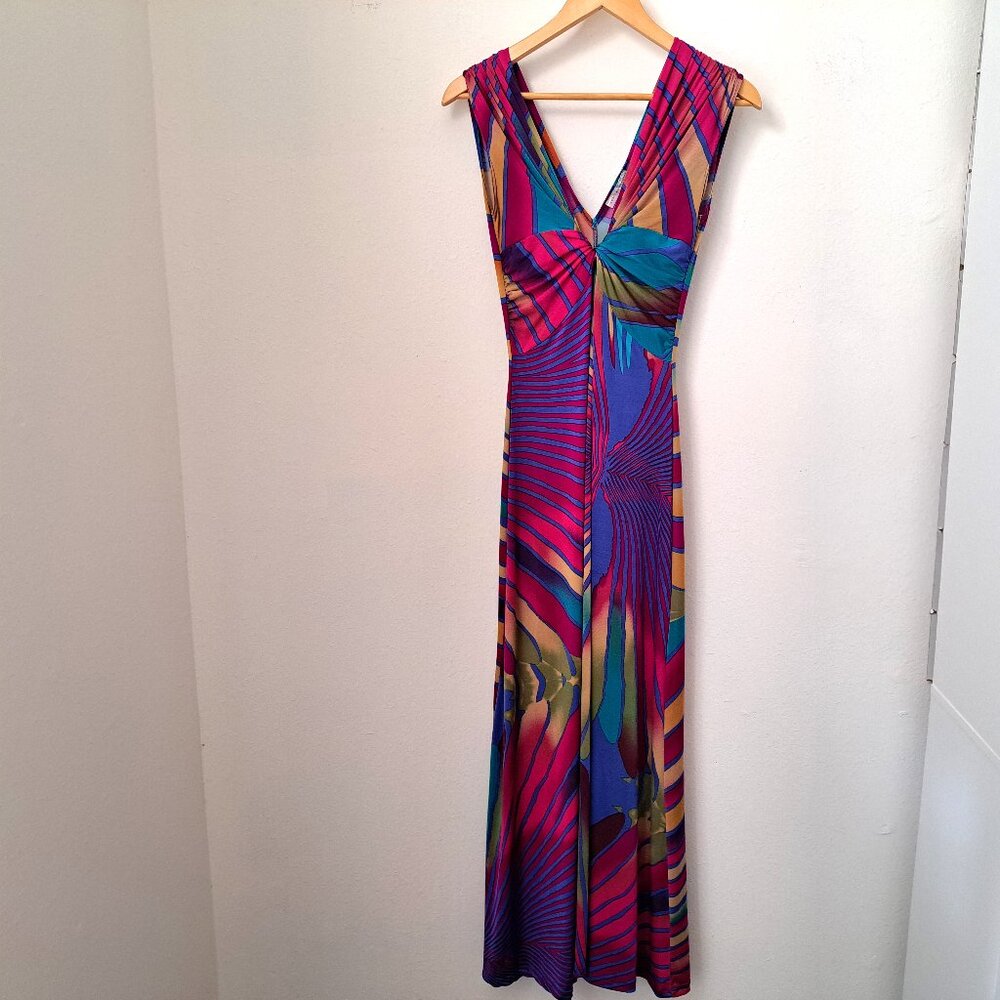 A'GACI Juniors Maxi Empire Waist Dress Multicolor Size XS Sleeveless